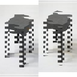 Brezza 2593 Rattan Sehpa 45x45 cm Antrasit küçük görsel