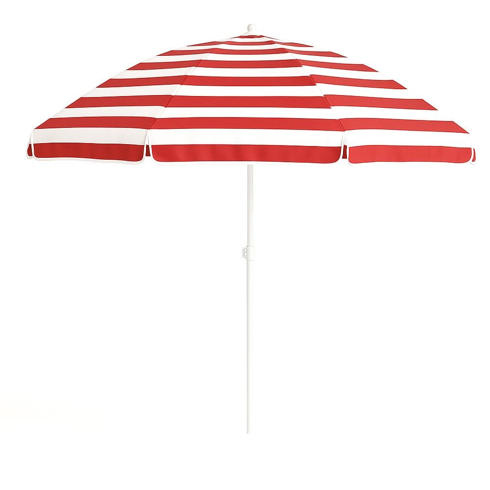 Plaj Şemsiyesi 200 Cm Eğilebilir Kırmızı-Beyaz Çizgili görseli