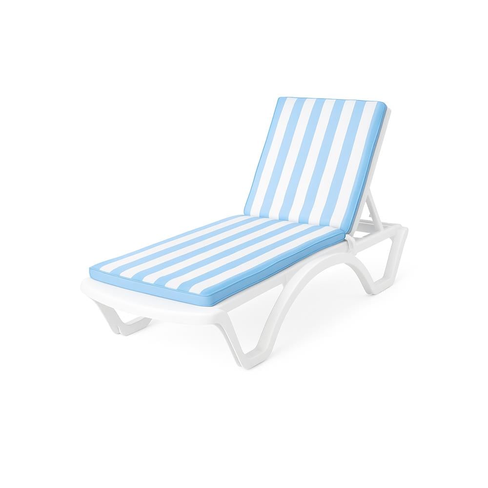 Şezlong Minderi Su Tutmaz Kumaşlı Mavi-Beyaz görseli