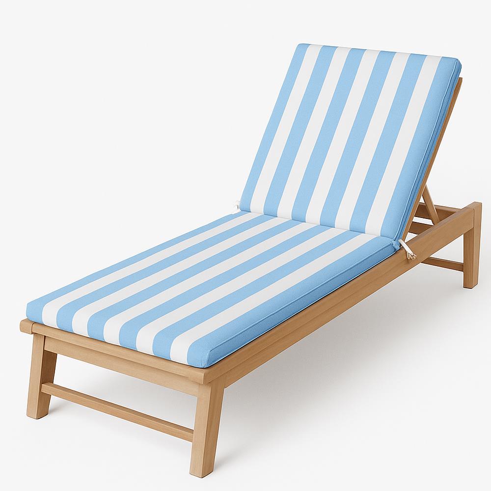 Şezlong Minderi Su Tutmaz Kumaşlı Mavi-Beyaz küçük görsel