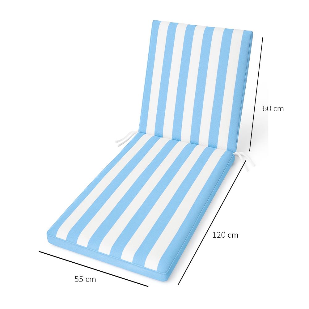 Şezlong Minderi Su Tutmaz Kumaşlı Mavi-Beyaz küçük görsel