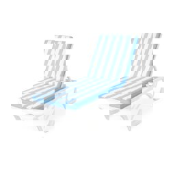 Şezlong Minderi Su Tutmaz Kumaşlı Mavi-Beyaz küçük görsel