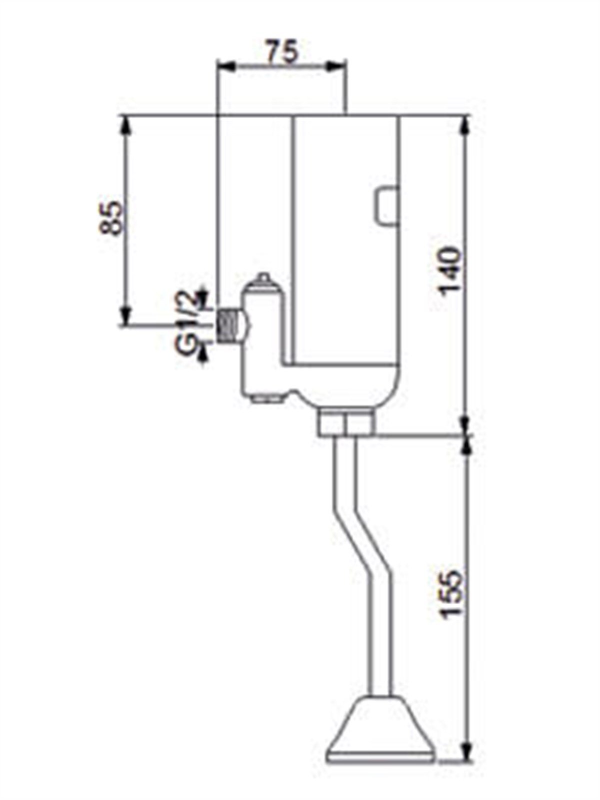 Newarc Tekno Dıştan Fotoselli Pisuvar Musluğu Pilli 511671 küçük görsel