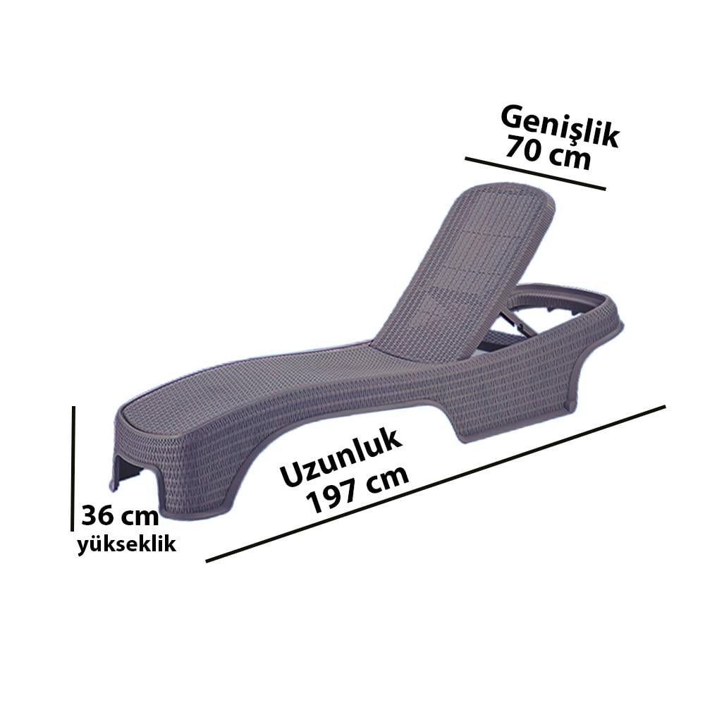 Brezza 2536 Royal Rattan Şezlong Antrasit küçük görsel