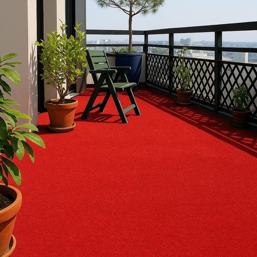 Kırmızı Çim Halı (Boy = 200 Cm) küçük görsel