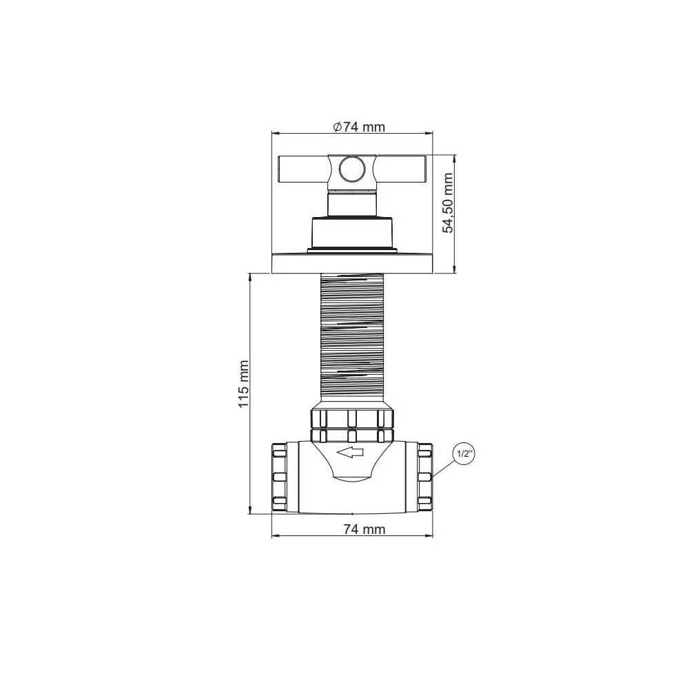 GPD Nino Ankastre Ara Kesme Vanası Ø25 Krom Aak07 küçük görsel