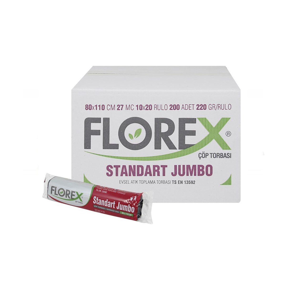 Florex 511 Standart Jumbo Çöp Poşeti 80X110Cm 20 Rulo (1 Rulo 10 Adet) görseli