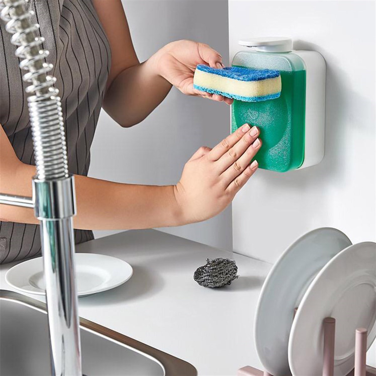 Nemkar Dezenfektan Ve Sıvı Sabun Aparatı Yeni Nesil 500Ml DSA-0501 küçük görsel