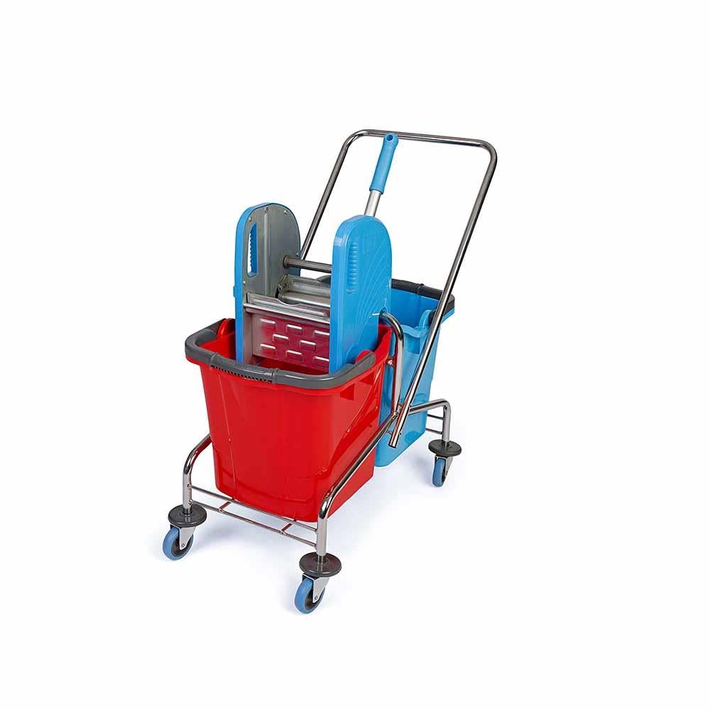 Üçtem Ck752 Çift Kovalı Metal Presli Krom Temizlik Arabası Seti görseli