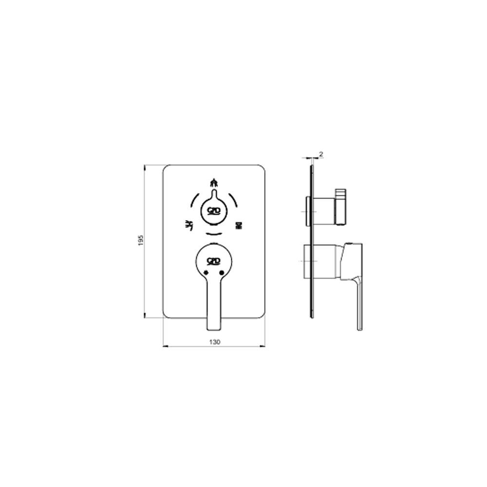 GPD Ritmo Mix Çevirmeli Ankastre Batarya Sıva Üstü Grubu Krom Scu85 küçük görsel