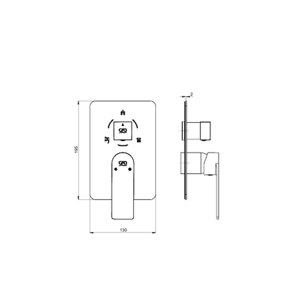 GPD Ritmo Mix Çevirmeli Ankastre Batarya Sıva Üstü Grubu Krom Scu85 küçük görsel