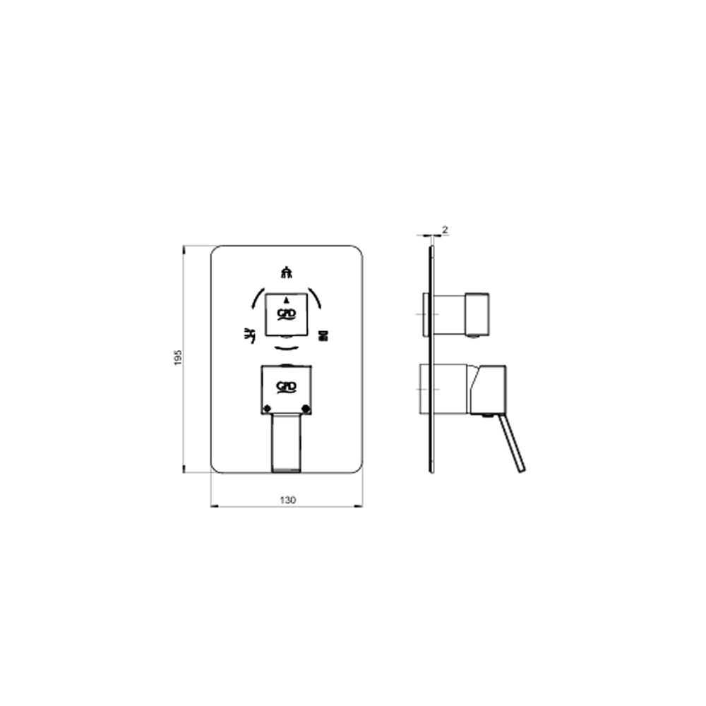 GPD Ritmo Mix Çevirmeli Ankastre Batarya Sıva Üstü Grubu Krom Scu85 küçük görsel