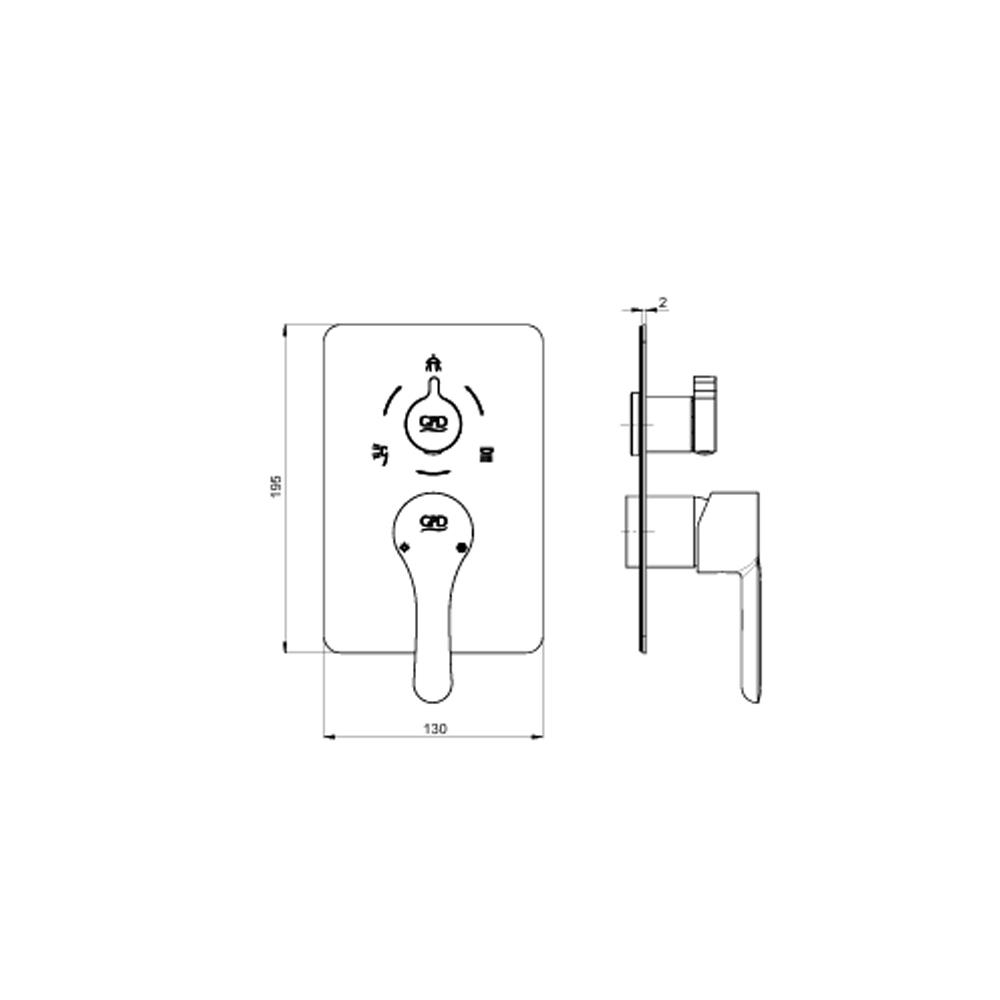 GPD Ritmo Mix Çevirmeli Ankastre Batarya Sıva Üstü Grubu Krom Scu85 küçük görsel