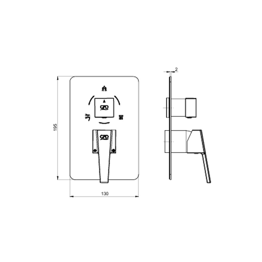 GPD Ritmo Mix Çevirmeli Ankastre Batarya Sıva Üstü Grubu Krom Scu85 küçük görsel