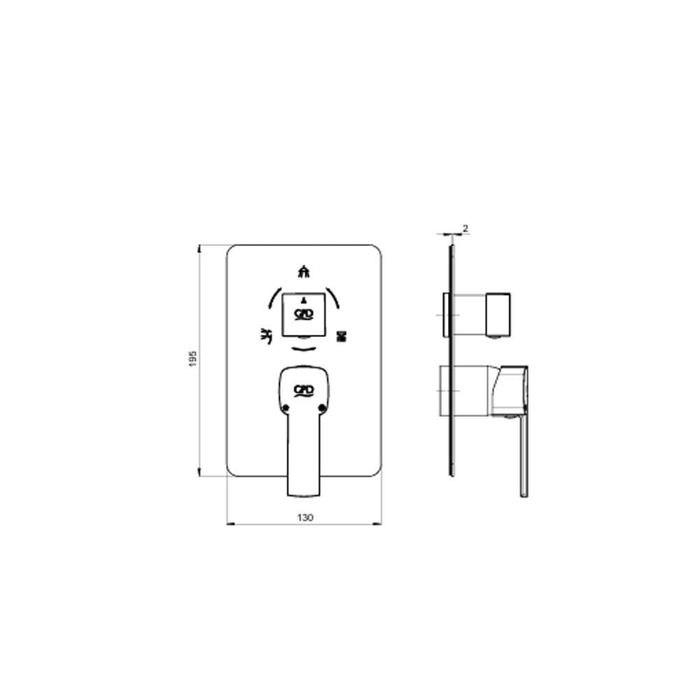 GPD Pedra Mix Çevirmeli Ankastre Batarya Sıva Üstü Grubu Siyah Scu160-s küçük görsel