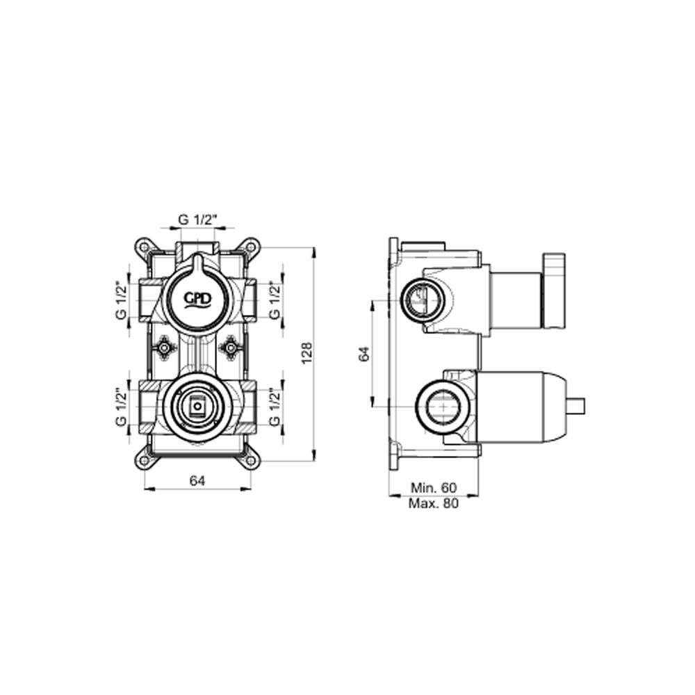 GPD Mix Çevirmeli Ankastre Batarya Sıva Altı Grubu Krom Sca03 küçük görsel