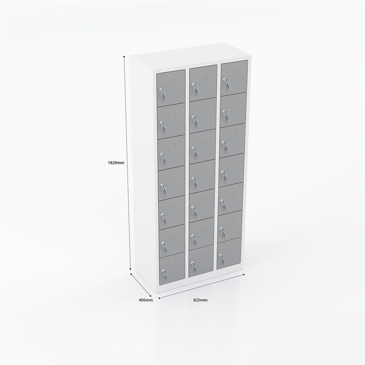 Usta Çelik Emanet Dolabı Metal 21 Gözlü 83X40X182 U-Gz021 küçük görsel