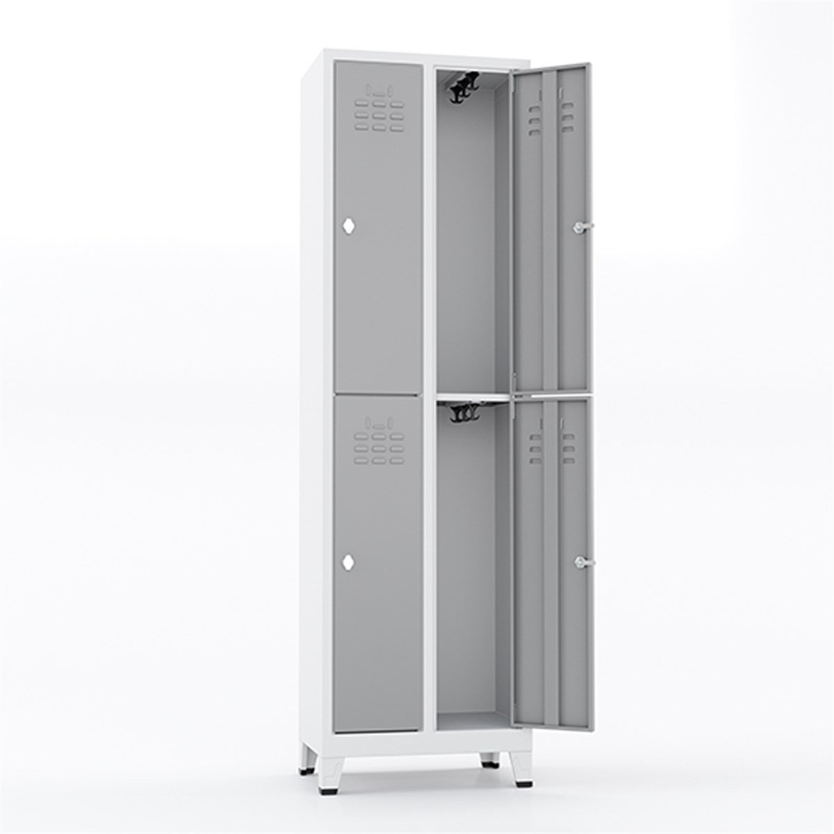 Usta Çelik Giyinme Dolabı Metal Dar Tip 4 Yarım Kapılı 61X40X198 U-D044 görseli