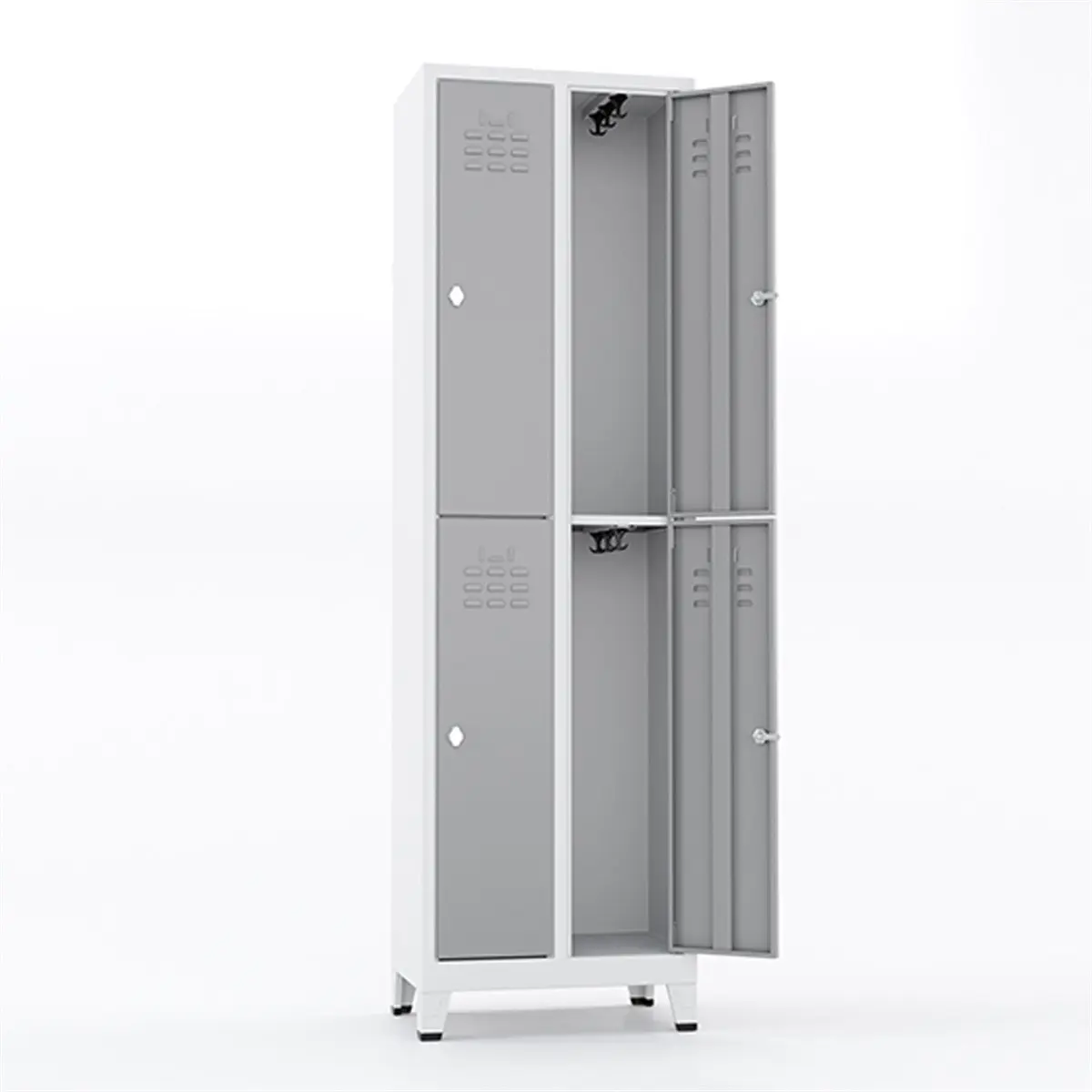 Usta Çelik Giyinme Dolabı Metal Dar Tip 4 Yarım Kapılı 61X40X198 U-D044 görseli