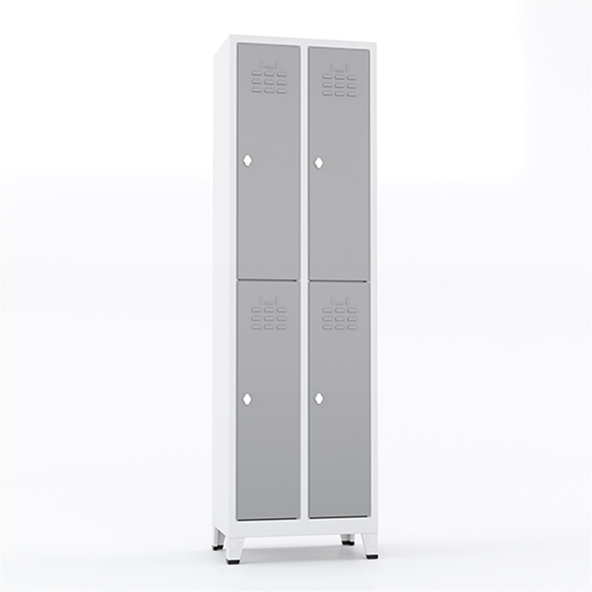 Usta Çelik Giyinme Dolabı Metal Dar Tip 4 Yarım Kapılı 61X40X198 U-D044 küçük görsel