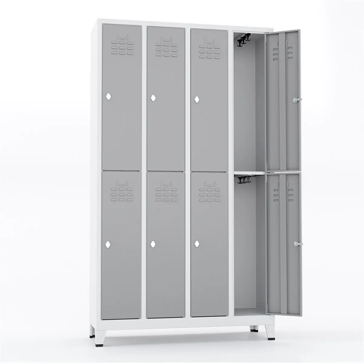 Usta Çelik Giyinme Dolabı Metal Dar Tip 8 Yarım Kapılı 119X40X198 U-S08 görseli