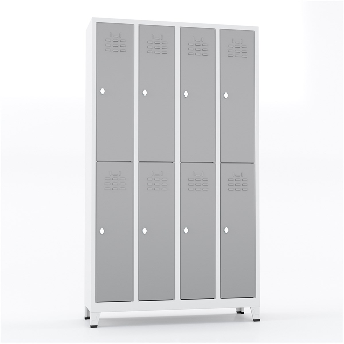 Usta Çelik Giyinme Dolabı Metal Dar Tip 8 Yarım Kapılı 119X40X198 U-S08 küçük görsel