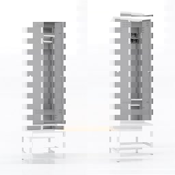 Usta Çelik Giyinme Dolabı Metal Oturma Banklı Ortadan Ayraçlı 2 Kapılı U-S02Tk-Bnk küçük görsel