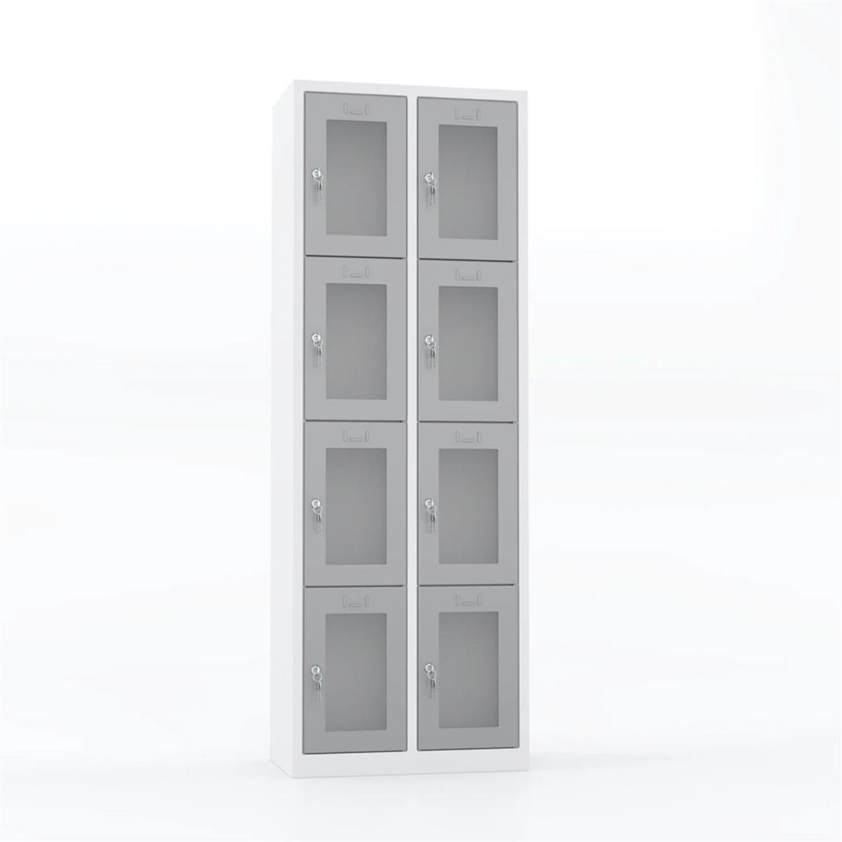 Usta Çelik Emanet Dolabı Pleksi Kapılı 8 Gözlü 67X40X195 U-Gz08-P görseli