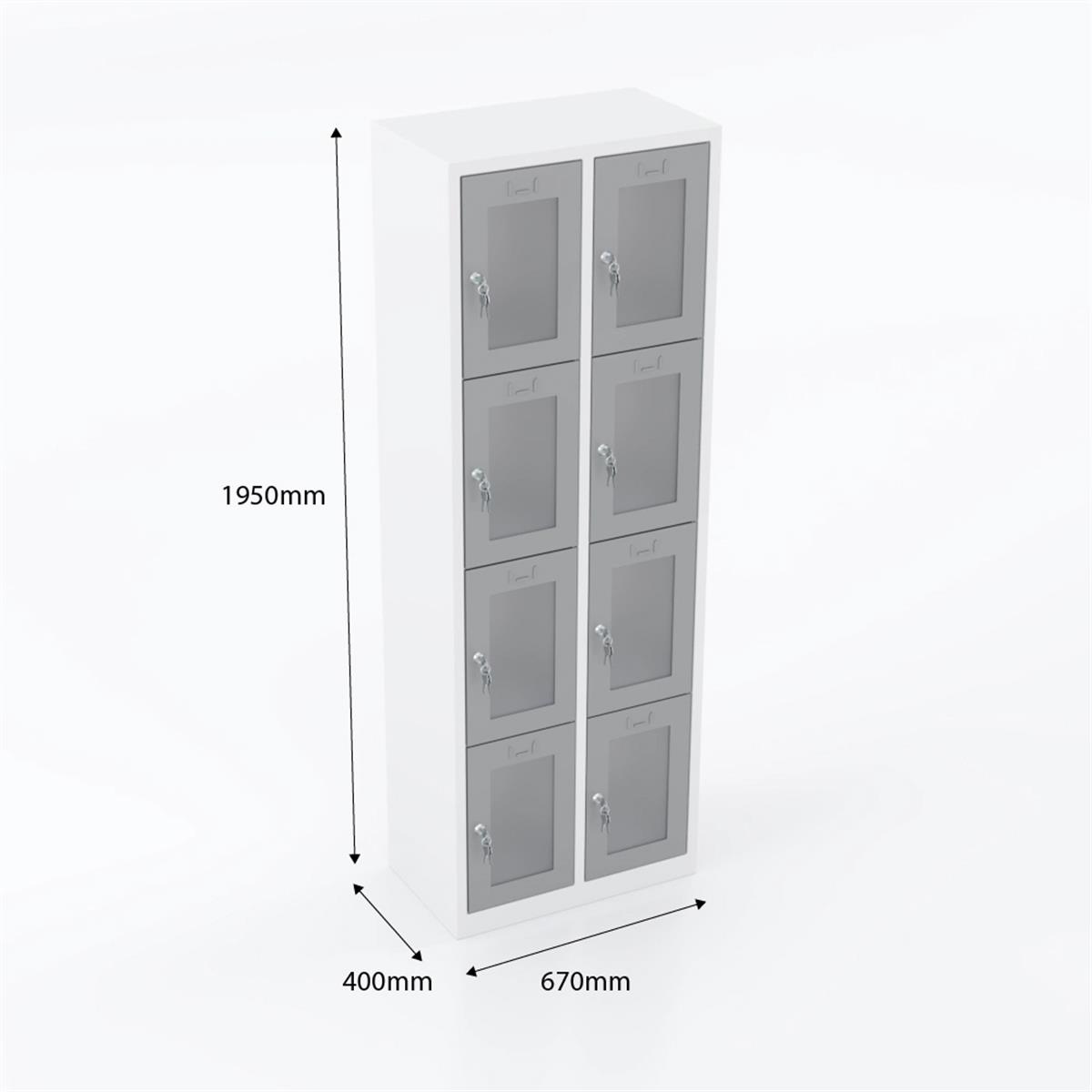Usta Çelik Emanet Dolabı Pleksi Kapılı 8 Gözlü 67X40X195 U-Gz08-P küçük görsel