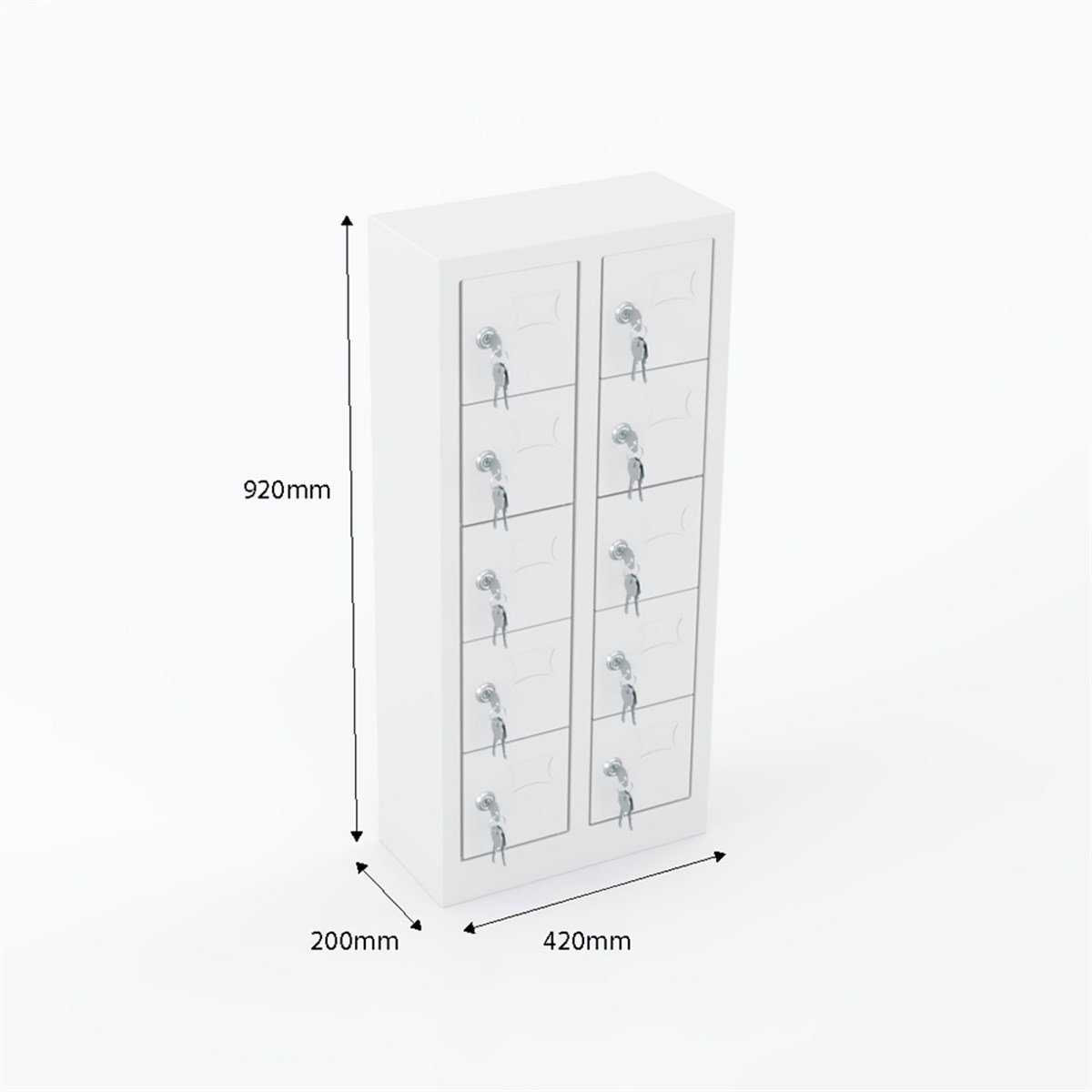Usta Çelik Cep Telefonu Dolabı Metal 10 Gözlü 42X20X92 U-C01 küçük görsel