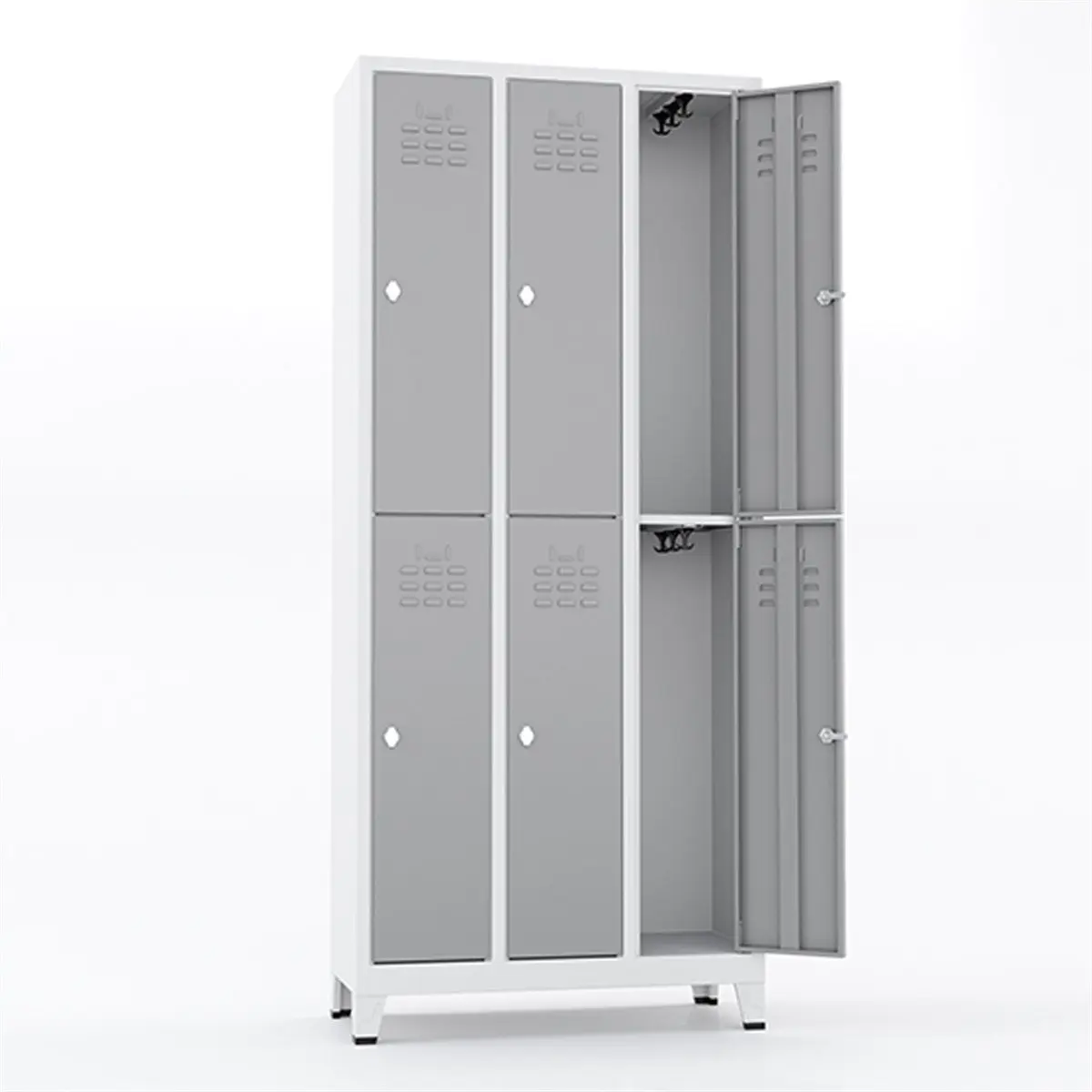 Usta Çelik Giyinme Dolabı Metal Dar Tip 6 Yarım Kapılı 90X40X198 U-D06 görseli