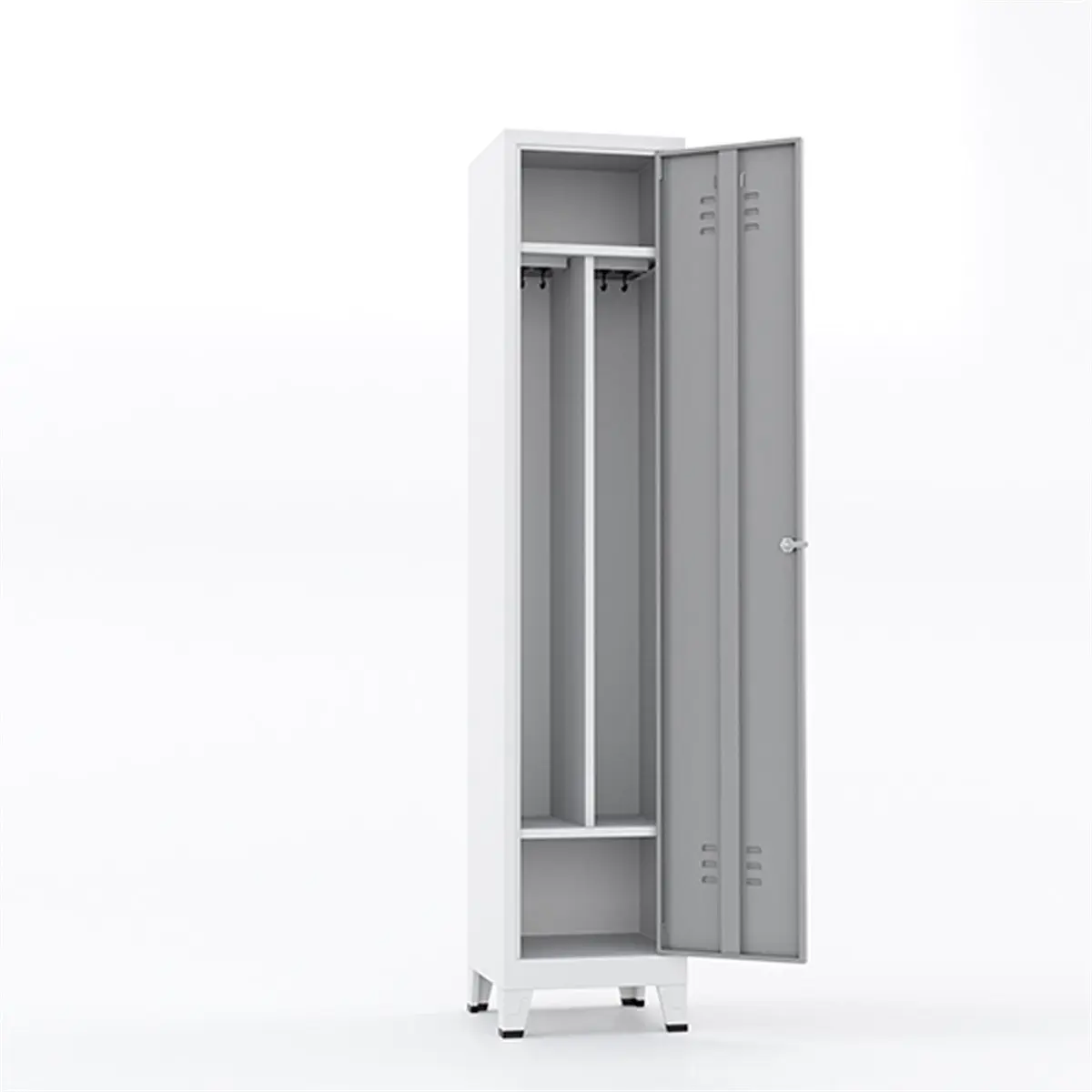 Usta Çelik Giyinme Dolabı Metal Ortadan Ayraçlı 1 Kapılı 41X40X185 U-S01Tk görseli