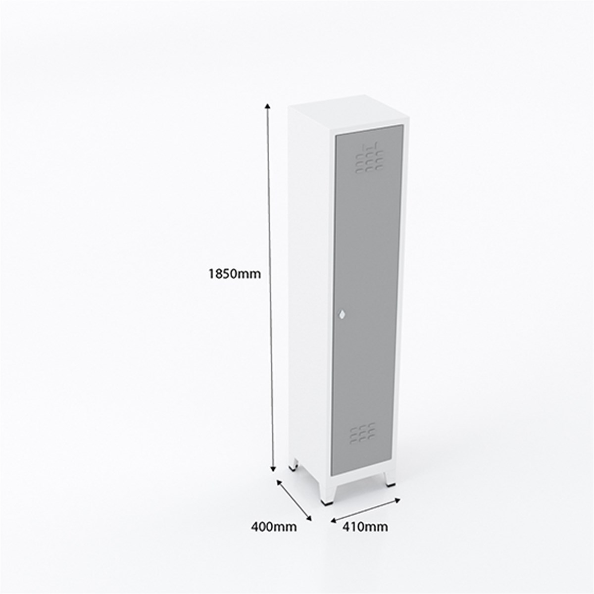 Usta Çelik Giyinme Dolabı Metal Ortadan Ayraçlı 1 Kapılı 41X40X185 U-S01Tk küçük görsel
