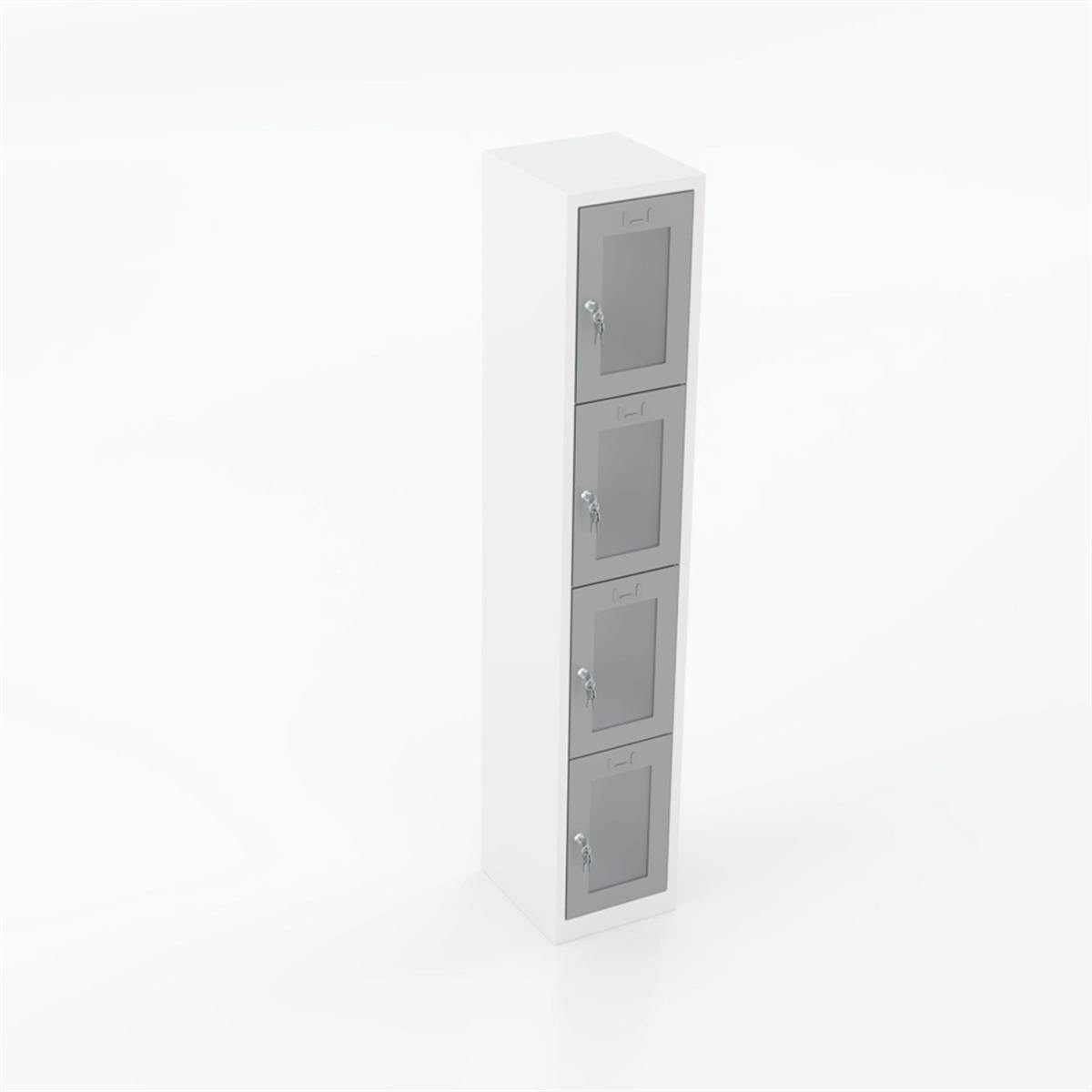 Usta Çelik Emanet Dolabı Pleksi Kapılı 4 Gözlü 35X40X195 U-Gz04-P görseli