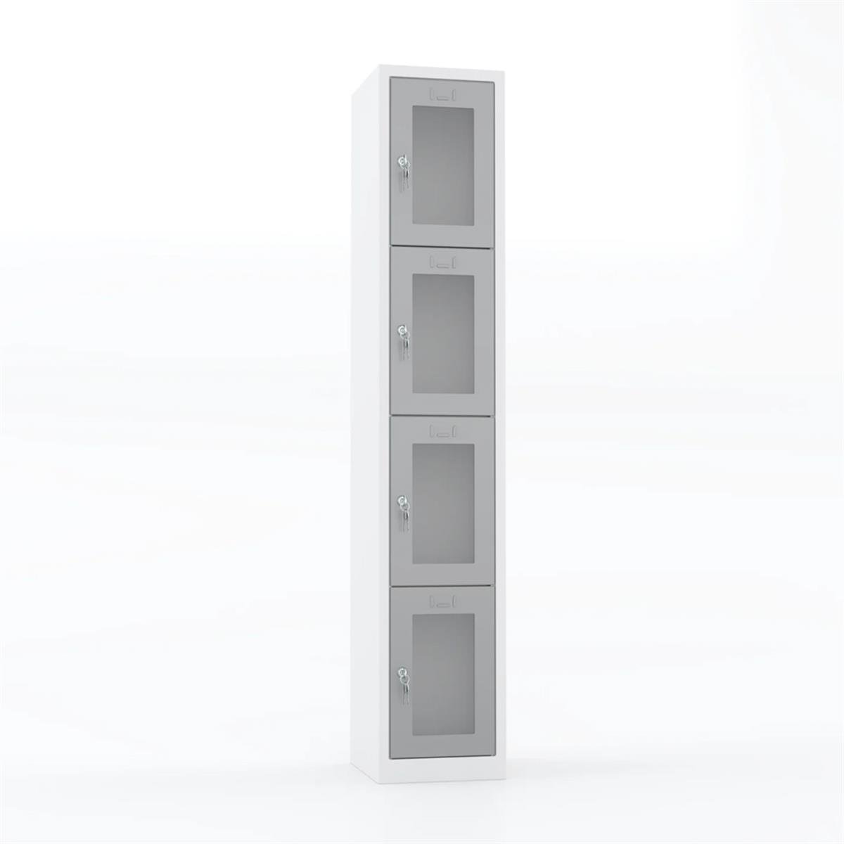 Usta Çelik Emanet Dolabı Pleksi Kapılı 4 Gözlü 35X40X195 U-Gz04-P küçük görsel