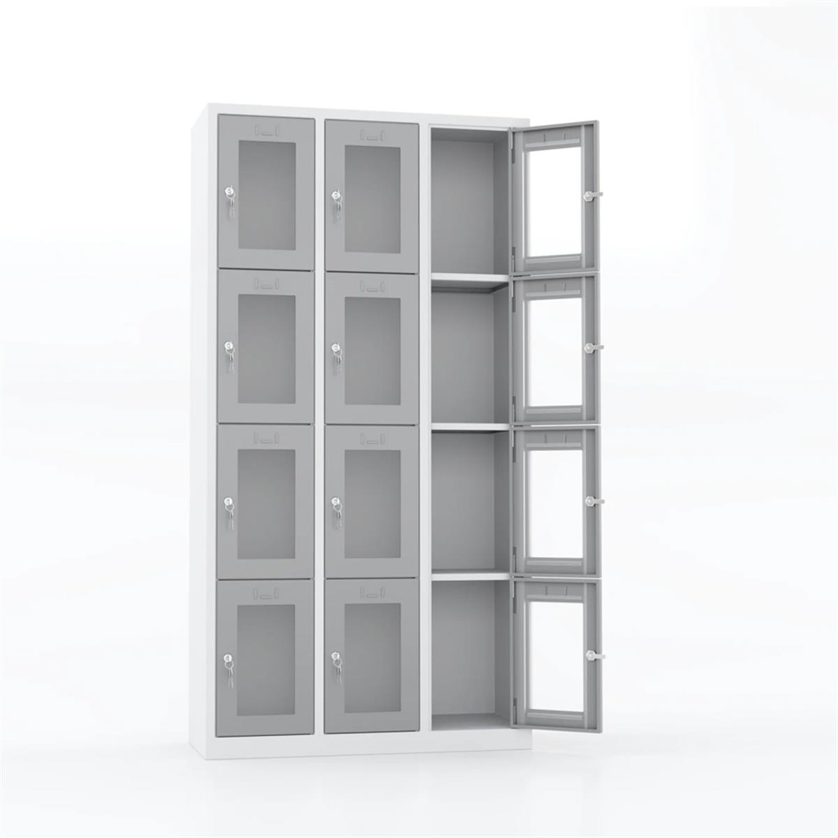 Usta Çelik Emanet Dolabı Pleksi Kapılı 12 Gözlü 99X40X195 U-Gz012-P küçük görsel