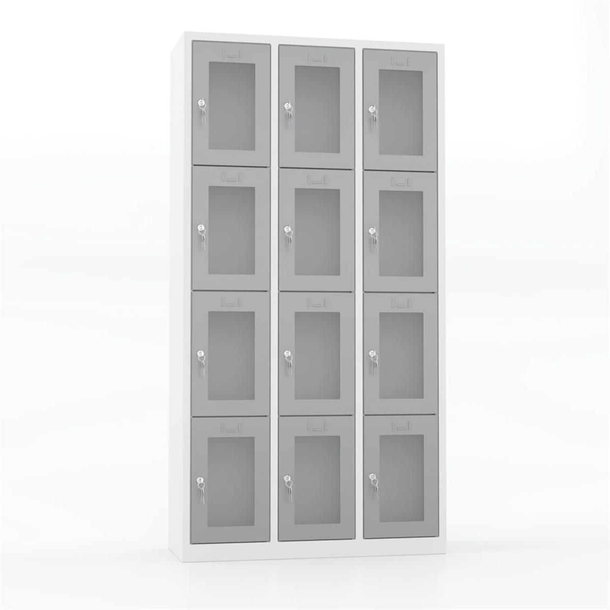 Usta Çelik Emanet Dolabı Pleksi Kapılı 12 Gözlü 99X40X195 U-Gz012-P küçük görsel