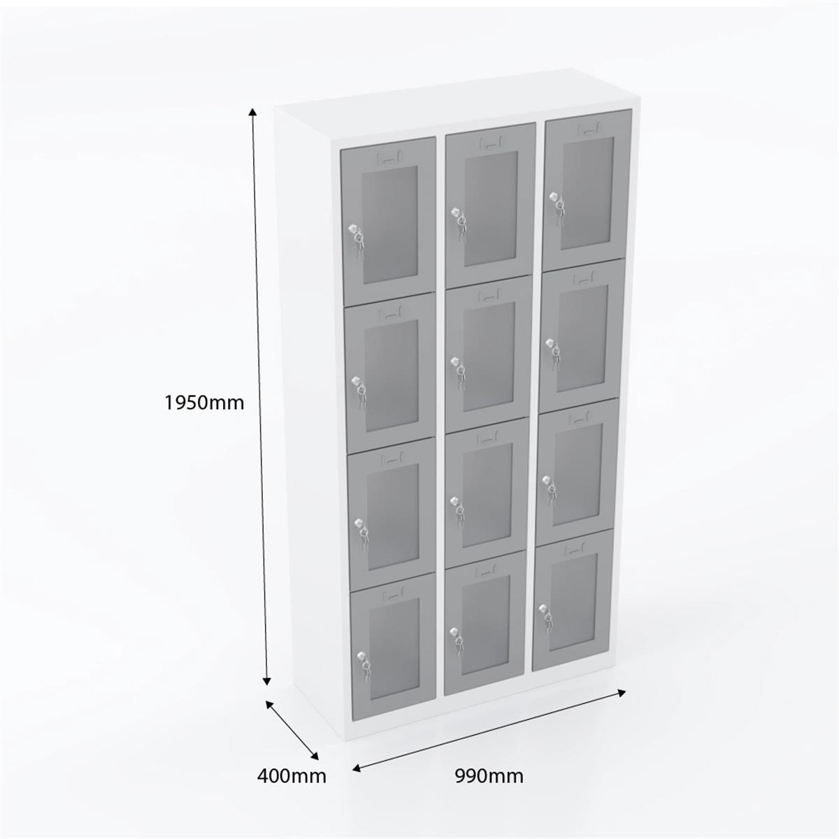 Usta Çelik Emanet Dolabı Pleksi Kapılı 12 Gözlü 99X40X195 U-Gz012-P küçük görsel