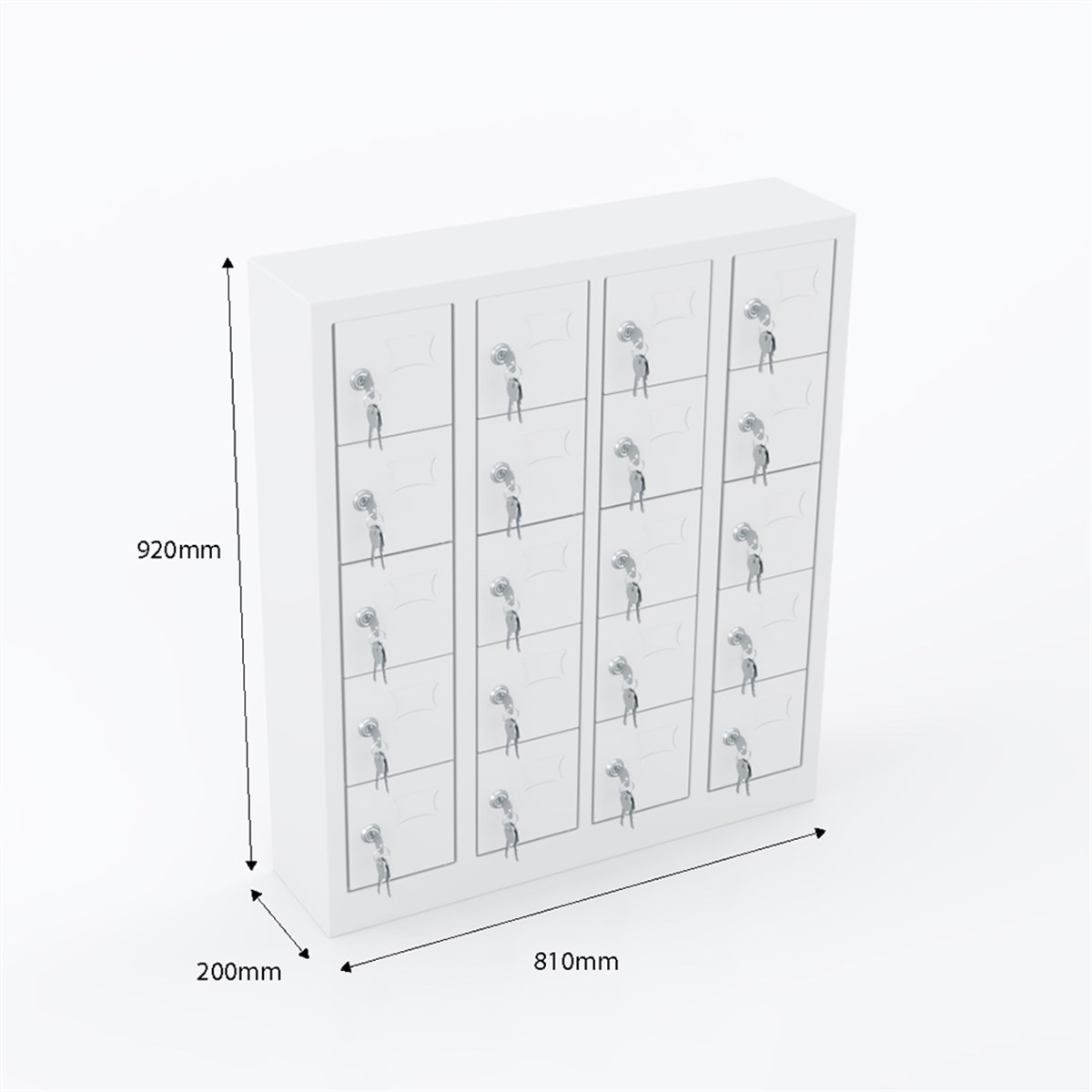 Usta Çelik Cep Telefonu Dolabı Metal 20 Gözlü 81X20X92 U-C02 küçük görsel