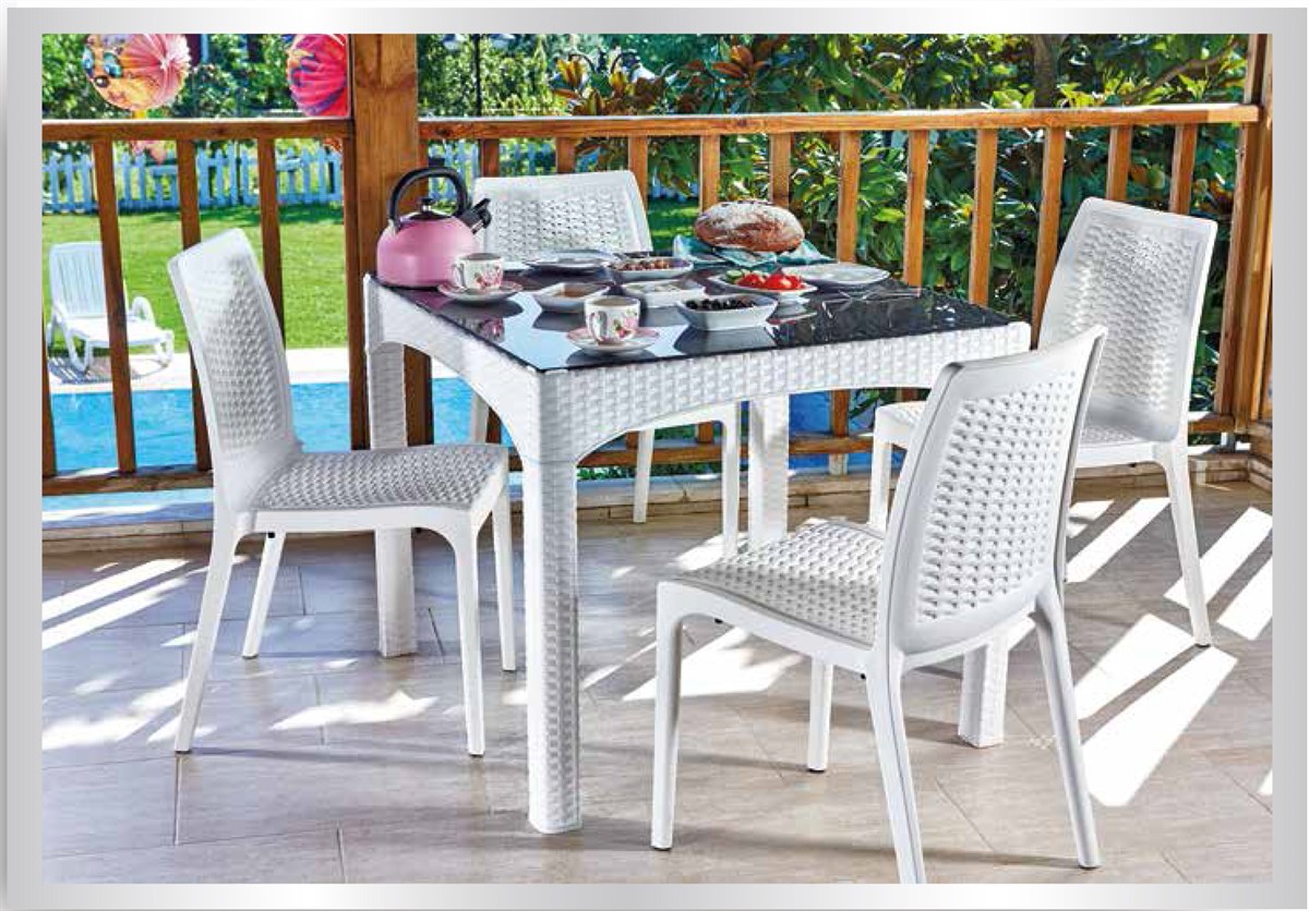 Brezza 2523 Rattan Sandalye Beyaz küçük görsel