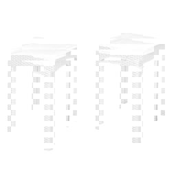 Brezza 2574 Rattan Masa 90x90x76 Cm Beyaz küçük görsel