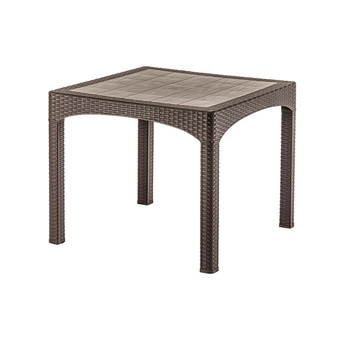 Brezza 2574 Rattan Masa 90x90x76 Cm Koyu Kahve görseli
