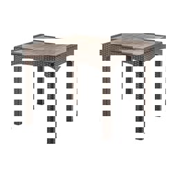 Brezza 2574 Rattan Masa 90x90x76 Cm Koyu Kahve küçük görsel