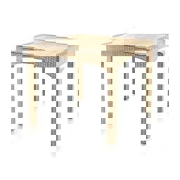 Brezza 2574 Rattan Masa 90x90x76 Cm Çöl Beji küçük görsel