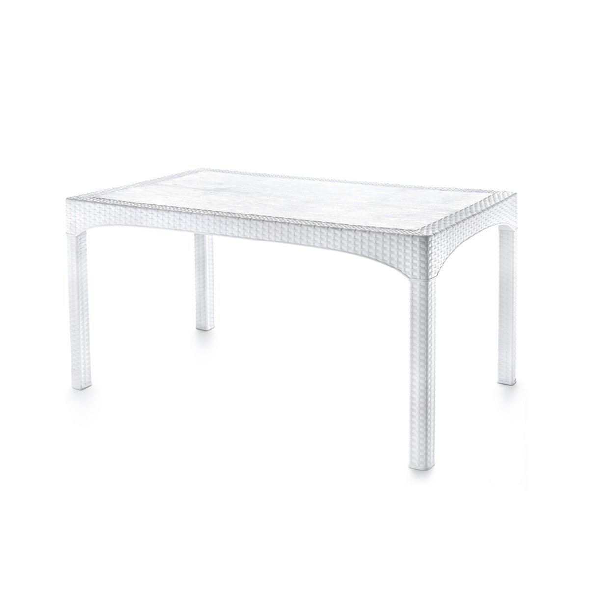 Brezza 2587 Rattan Masa 90x150x76 Cm Beyaz görseli