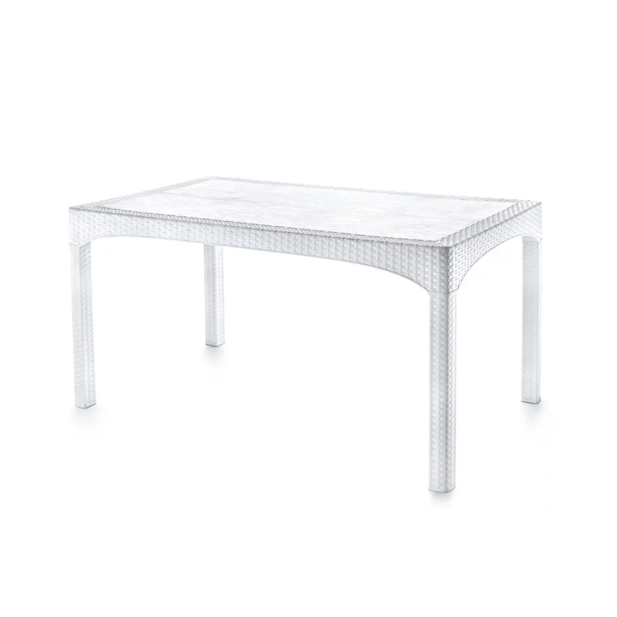 Brezza 2587 Rattan Masa 90x150x76 Cm Beyaz görseli
