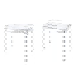 Brezza 2587 Rattan Masa 90x150x76 Cm Beyaz küçük görsel