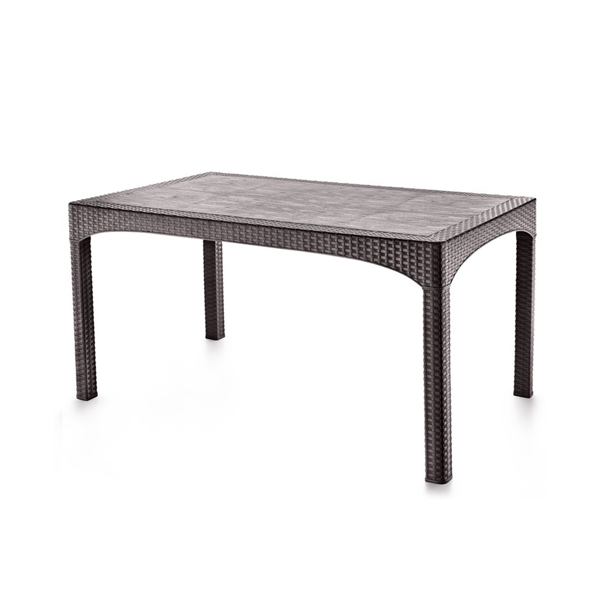 Brezza 2587 Rattan Masa 90x150x76 Cm Koyu Kahve görseli