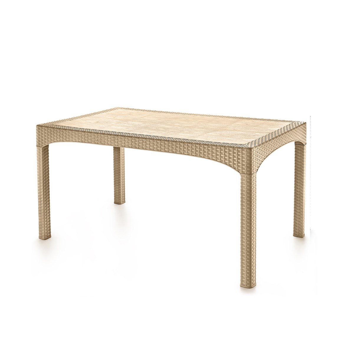 Brezza 2587 Rattan Masa 90x150x76 Cm Çöl Beji görseli