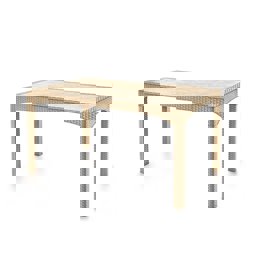 Brezza 2587 Rattan Masa 90x150x76 Cm Çöl Beji küçük görsel